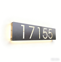 Panneau d'adresse de maison personnalisé en acier inoxydable rétroéclairé par LED, contrôle manuel, étanche IP65, alimentation CA, pour dortoir et bureau