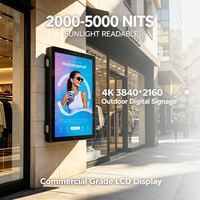 Écran d'affichage numérique extérieur IP65 de 43 à 55 pouces, 2500 nits, lisible en plein soleil, écran publicitaire LCD avec Android CMS pour la vente au détail