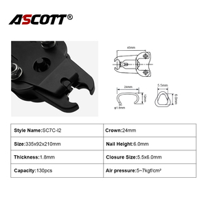 SC7C 130PCS Herramientas Neumáticas para Anillos <span class=keywords><strong>de</strong></span> Retención <span class=keywords><strong>de</strong></span> Tapicería, para Jaulas, Cercas, Asientos, <span class=keywords><strong>Pistola</strong></span> Neumática para Anillos <span class=keywords><strong>de</strong></span> Retención <span class=keywords><strong>de</strong></span> 15GA, Clavadora <span class=keywords><strong>de</strong></span> Anillos en C <span class=keywords><strong>de</strong></span> 24mm - Product Image 2