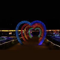 Lumières de motif en forme de cœur en 3D personnalisables à LED, classées IP65, décorations de mariage et de Noël en PVC pour l'extérieur