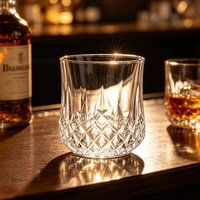 Verre à whisky en cristal taillé au diamant 210 ml sans plomb 250 g, vente en gros, fond épais, qualité hôtelière, pour bar