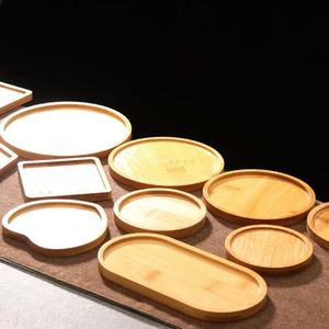 Plateau rond en <span class=keywords><strong>bambou</strong></span> pour table d'intérieur, isolation thermique, base en bois, plateau pour pot de fleurs, en stock - Product Image 1