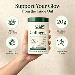 OEM ODM Grass Fed Collagen Peptides Powder GMP Halal 454g Unflavored 20g <b>Protein</b> Per Serving - Product Image 4