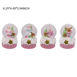 Boule à neige musicale 100MM personnalisée avec mignon Père Noël Bonhomme de neige Ange Résine Artisanat Souvenirs de Noël Chiffres Cadeau Chanson - Product Image 5