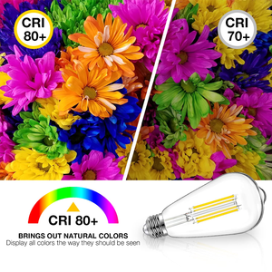 Juego de 6 Bombillas LED ST58 ST19 de 8W, E26, Color Ámbar Blanco Cálido, Regulables, Estilo Vintage, Carcasa de Lámpara Antigua - Product Image 3