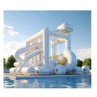 Château gonflable durable et imperméable en PVC, 13x13 pieds, blanc, pour mariage, fête, ou événement