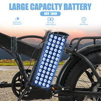 Vélo électrique pliable CMACEWHEEL avec batterie au lithium, télécommande, 7 vitesses, cadre en aluminium, moteur sans balais 500W, pneus larges pour la neige