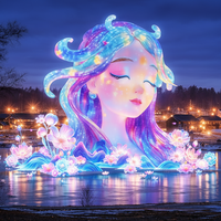 Schlafendes Mädchen Lichtinstallation Nachtszene Thanksgiving Diwali Abschlussfeier Handgefertigte Wasserdichte Leuchtende Außen-/Innendekoration