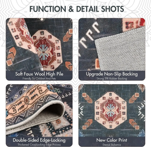 Ensemble de tapis de cuisine bohèmes 4 pièces avec chemin de table, motif floral, style ferme, en stock entrepôt US pour livraison directe - Product Image 3