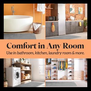 סט 3 חלקים של שטיחי אמבטיה מקצף זיכרון, נגד החלקה, ייבוש מהיר, סופגי מים, פלנל רחיץ לשימוש ביתי - Product Image 6