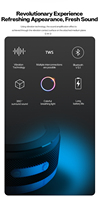 Haut-parleur à conduction osseuse compact et portable en aluminium V5.1 avec lumières RGB dynamiques, support de microphone sans fil - pour une utilisation en extérieur et en intérieur
