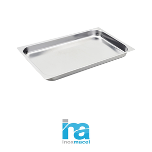 Plateau de cuisson Inox Macel à fond plat GN 1/1 en acier inoxydable 53 x 32,5 cm Gastronorm Fournitures hôtelières professionnelles - Product Image 4