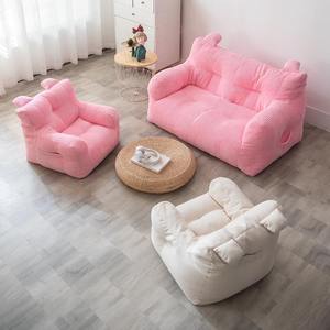 Silla de acento nórdico terciopelo rosa fuerte PUF sofá perezoso PUF sofá <span class=keywords><strong>Puff</strong></span> Divano muebles Beanbag sofá fabricante personalizado - Product Image 2