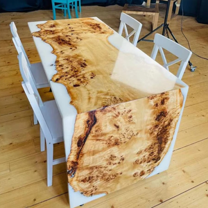 <span class=keywords><strong>Tavolo</strong></span> da pranzo in legno epossidico a cascata bianca <span class=keywords><strong>tavolo</strong></span> da cucina in <span class=keywords><strong>resina</strong></span> epossidica <span class=keywords><strong>tavolo</strong></span> da pranzo a cascata con bordo vivo - Product Image 4