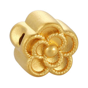 Newly Designed 24K Solid Gold Rose-Shaped Beaded Bracelet <b>Sandblasted</b> Brightening Classical Style High-End Jewelry Accessories - Product Image 1