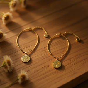 Pulsera de Acero Inoxidable con Colgante de Moneda Dorada, Cadena Ajustable, Joyería de Moda para Mujer - Product Image 3