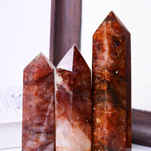 Tour de cristal de quartz de feu naturel en gros, pointe de pierre polie pour la décoration de la maison et des banquets, cadeau idéal pour Noël, la Saint-Valentin - Product Image 6