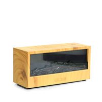 Nouveau diffuseur d'arômes et humidificateur d'ambiance à flamme télécommandée 5V, type cheminée, en acrylique, 150 ml, effet brume, pour l'exportation
