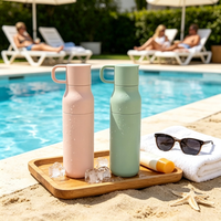 Bouteille d'eau isotherme en acier inoxydable à double paroi avec filtre, gourde de voyage réutilisable pour le camping et la randonnée