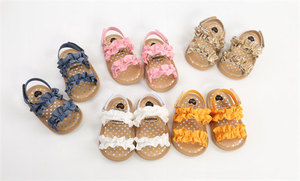 Summer Girl Shoes Toddler Flats Soft Anti-Slip Flower Lace First <strong>Walker</strong> Shoes Baby Sandal - Product Image 4
