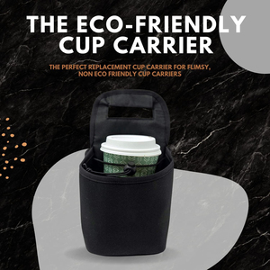 Drink Caddy Portador de bebidas portátil y portavasos de café reutilizable Bolsa de mano plegable de 2 tazas con bolsillos organizadores - Product Image 4