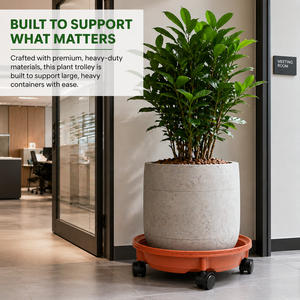 Chariot à plantes robuste avec roulettes pivotantes à 360 degrés et support de plantes à roulettes verrouillables pour intérieur et extérieur - Product Image 2