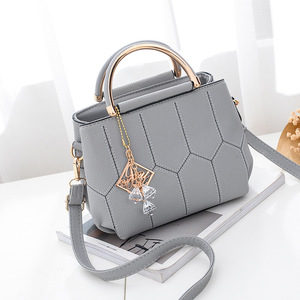 Women PU Leather Handbag <b>Shoulder</b> Bag Female Crossbody Bags for Women Pendant Sling Plaid Tote Large - Product Image 2