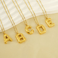Nuevo Collar con Letras de Burbuja Brillantes, Versátil Collar con Colgante de 26 Letras de Acero Inoxidable para Mujer, Joyería de Moda México