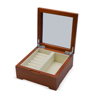 Boîte à bijoux en bois de rose moderne, écologique et luxueuse, personnalisée, avec miroir en verre, pour les cadeaux de mariage des couples