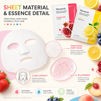 Masker Esens Kolagen Buah 25g Lemon Stroberi Delima Blueberry Alpukat Persik Melembapkan Mencerahkan Mengencangkan Masker Lembaran