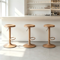 Tabouret de bar en métal de qualité avec revêtement imitation bois, hauteur réglable, pivotant, pour comptoir, bistro, restaurant, café, ensemble de tabourets de bar