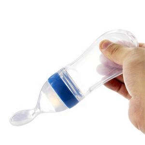 Nouvel arrivage Cuillère d'alimentation en silicone 2 en 1 sans BPA <span class=keywords><strong>pour</strong></span> enfants Biberon de céréales à riz <span class=keywords><strong>pour</strong></span> bébé Biberon de fruits avec cuillère - Product Image 4