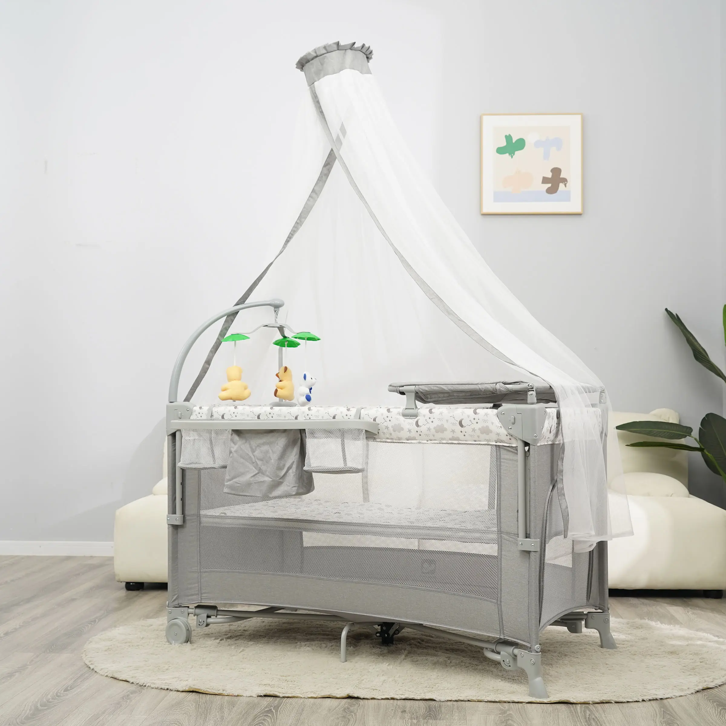 Cunas calientes Cunas Corral Bassinet Pen Bebé Cama para dormir Cuna Corral Niño pequeño Corrales Cuna para recién nacido