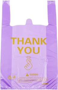 Bolsa de Plástico para Comestibles con Asa y Diseño 'Thank You' para Pequeños Negocios y Comida para Llevar - Product Image 6