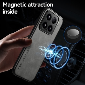 Coque arrière magnétique en cuir PU mat pour Xiaomi 15S 15T 15 14 13 12 12S Pro Ultra <span class=keywords><strong>Lite</strong></span> 12X Soft Bumper With Metal Plate - Product Image 4