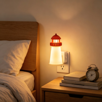Lampe de chevet pour enfants LOHAS, veilleuse avec capteur crépusculaire, variateur d'intensité, à brancher, veilleuse 3D Beacon pour chambre à coucher, salle de bain, couloir