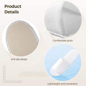 Chaussons jetables pour invités - Chaussons de spa réutilisables pour hôtel pour femmes et hommes - Lavables unisexes pour la maison sans chaussures - Product Image 5