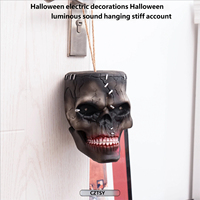 Jouet d'Halloween : Squelette fantôme électrique à induction avec sons effrayants, accessoires de décoration pour maison hantée et pièce secrète, ornements de farce