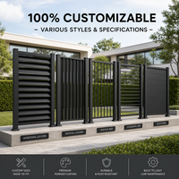 Panneau de clôture en treillis d'aluminium avec portail pour jardin, écran d'intimité extérieur