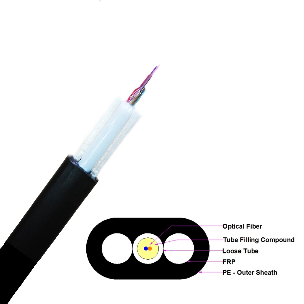 Плоский волоконно-оптический кабель Futong FTTH, 1-12 ядер, G657A1 G652D, одномодовый внутренний волоконно-оптический кабель FTTX, внутренний волоконно-оптический кабель GJYFXTBY