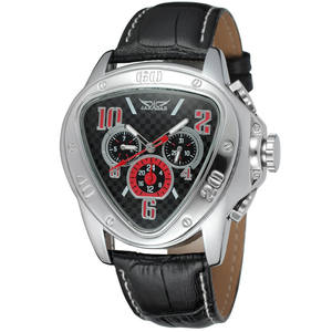 Jaragar Sport Racing Design geometrico triangolo pilota orologio da uomo meccanico in vera pelle orologio da polso automatico di lusso delle migliori marche - Product Image 6