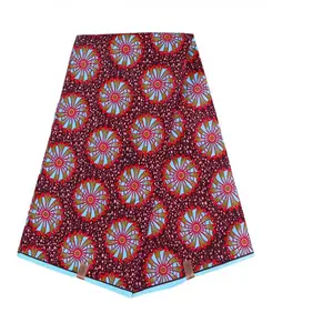 Nhà Máy Bán Vải Batik 100% Polyester Phi Wax In Vải Twill Phong Cách 6 Yards Làm Cho Quần Áo