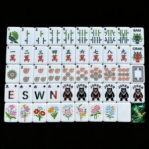Custom Printed Mahjong <b>Tiles</b> Green Marble Pattern Game Pieces White <b>Plastic</b> Style for Club Party Casino 4 Players - Product Image 6