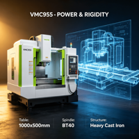 Centre d'usinage vertical CNC automatique VMC955 pour pièces en acier, aluminium et métal