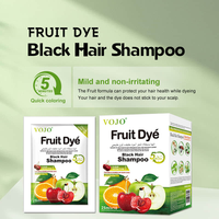 Champú Tinte para el Cabello Vegano Profesional VOJO Apple, Sin Amoníaco, Sin PPD, 25 ml * 10, Champú en Sobre para Coloración del Cabello Negro, No Mancha el Cuero Cabelludo