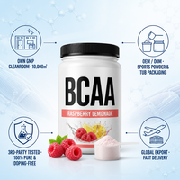 Complément Nutritionnel de Haute Pureté pour le Développement Musculaire, Matière Première, Marque Personnalisée Richtek, Poudre Instantanée 2:1:1/4:1:1/8:1:1 BCAA Femmes