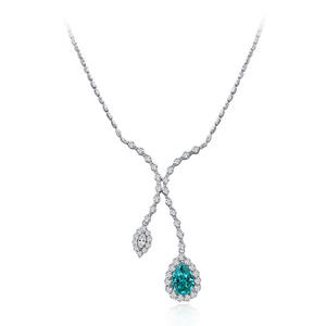 Collier pendentif en argent pur S925 avec goutte d'eau bleue, saphir en forme de larme, réglable, petit, frais, doux, collier claviculaire, collier tendance - Product Image 5