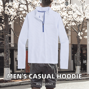 Men High Quality Quarter Zipper Hoodie <b>White</b> Polyester Full Sleeve Breathable Men Hoodie Custom Design And Logo Hoodie - Product Image 2