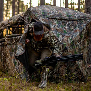 Tienda de campaña portátil de camuflaje para caza de patos, impermeable, con ventanas silenciosas para patos salvajes, ciervos y pavos reales - Product Image 1