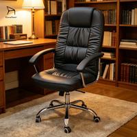 Chaise de bureau exécutive en cuir ergonomique et confortable, pivotante, à prix réduit, vente en gros 2026
